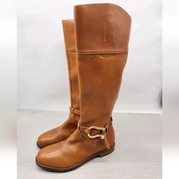 Sperry top sider sable size 7 M tan leather knee high riding boots waterproof - Picture 2 of 16